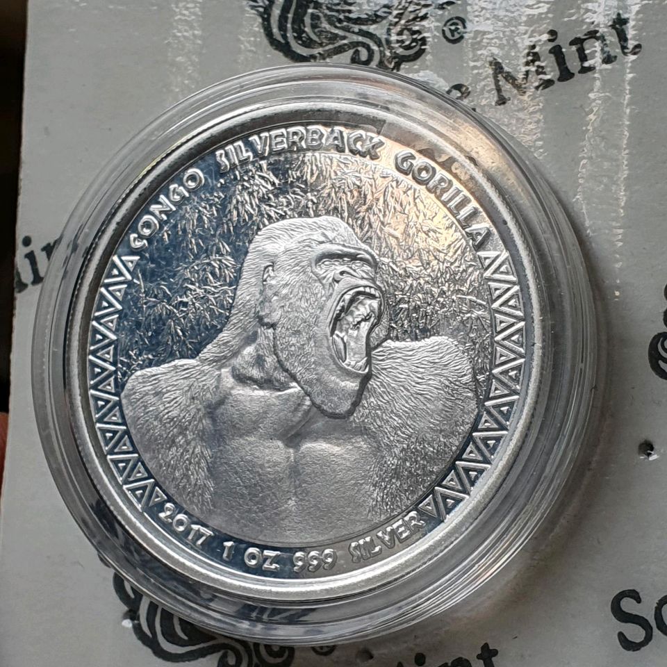 1 OZ Fein Silber 2017 Gorilla Scottsdale Mint in Weinstadt