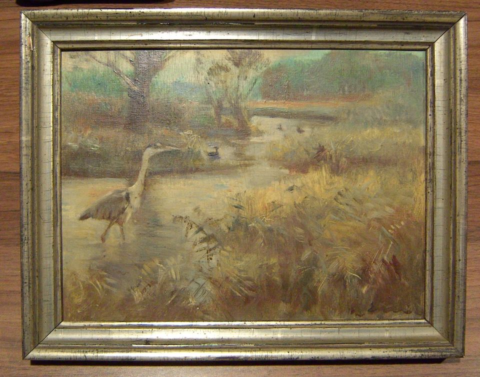 Reiher von 1950 - Gemälde 22x29 cm - Rudolf Esser (1900-1970) in Bocholt