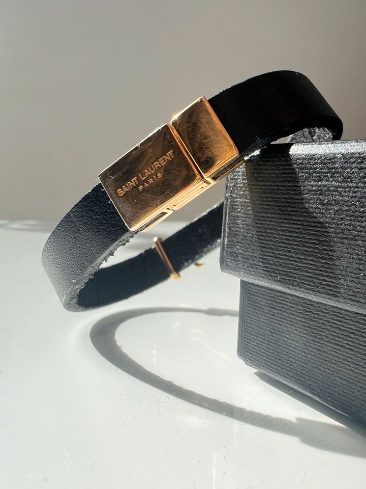 Yves Saint Laurent  Armband YSL Lederarmband / Gold in Ober-Ramstadt