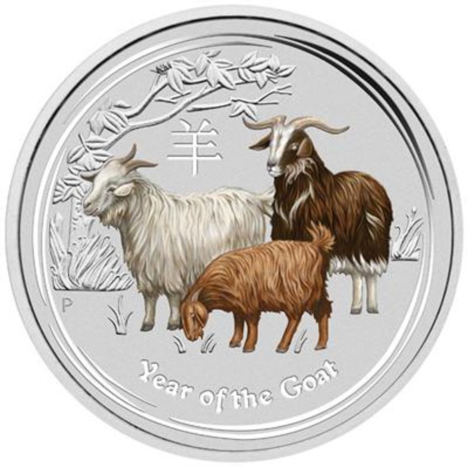 Silbermünzen Lunar II Ziege 2015 Farbe von 0,50 Oz bis 10 oz in Selfkant