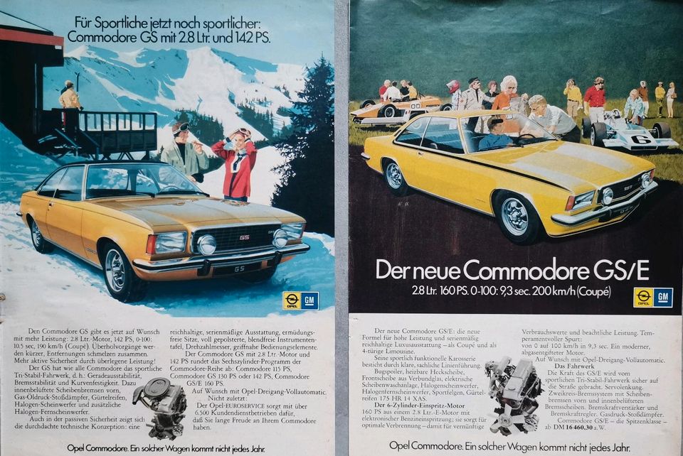 Opel Rekord D Commodore B Reklame Berichte GS GSE Coupe 1,7 1,9 in Hanau
