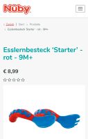 Esslernbesteck ‘Starter’ - rot - 9M+ nuby Nordrhein-Westfalen - Eitorf Vorschau