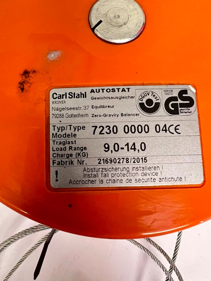 CARL STAHL Federzug Autostat 7230 0000 04 9-14kg in Ennepetal