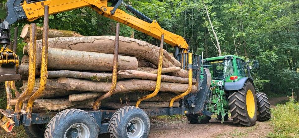 Holztransport, Rückewagen, Durchforstungen in Lautertal