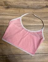 Süßes bauchfreies Neckholder Top in rosa / weiß Bayern - Frensdorf Vorschau