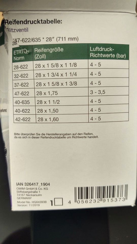 28 Zoll Fahrrad Schläuche 2 Stuck Neu in Siegenburg