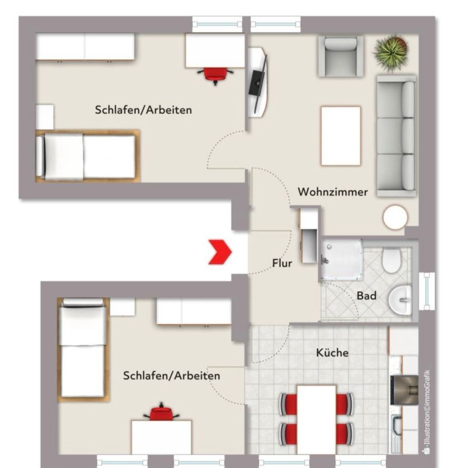 Freundliche 3 Zimmer Wohnung in Gadderbaum in Bielefeld