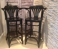 Barhocker schwarz Holz mit Rückenlehne Armlehne wie Thonet SIT Bremen - Oberneuland Vorschau