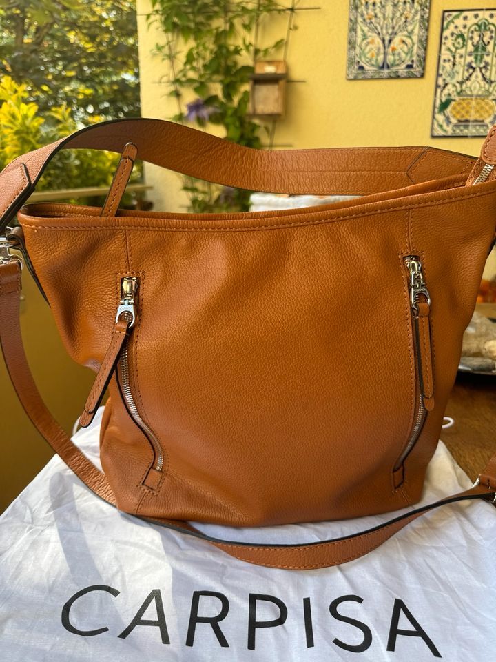 Ledertasche von Carpisa Cognac inclusive Geldbörse in Neu-Isenburg