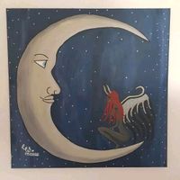 Kunstwerk "Mister Moon", 50 × 50 Acryl auf Leinwand Nordrhein-Westfalen - Viersen Vorschau