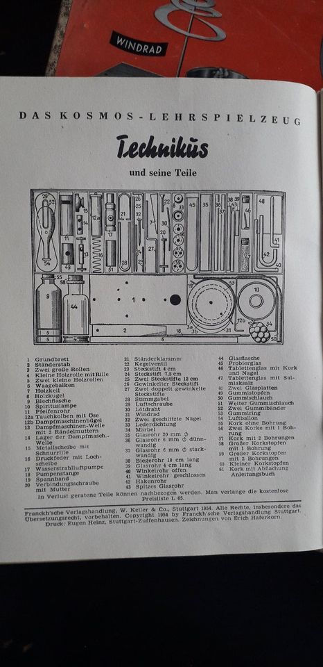 Technikus Experimentierkasten von 1954 unbespielt in Wolfsheim