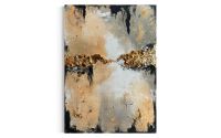 Bild abstrakt Leinwand beige grau Gold handgemalt 30x40cm Hessen - Kaufungen Vorschau