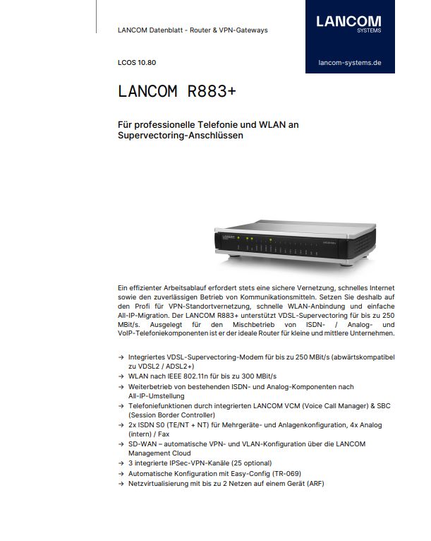 LANCOM R883+ professioneller DSL-Router in Lauterbach (Hessen)