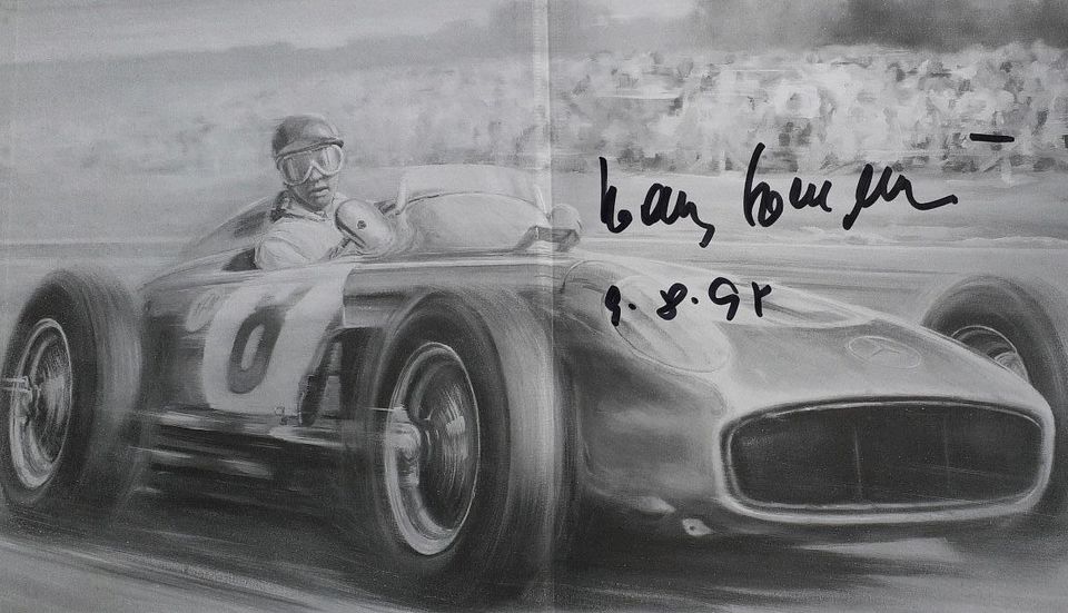 Autogramme Hans Herrmann im Buch 'Ein Leben für den Rennsport ' in Weil der Stadt