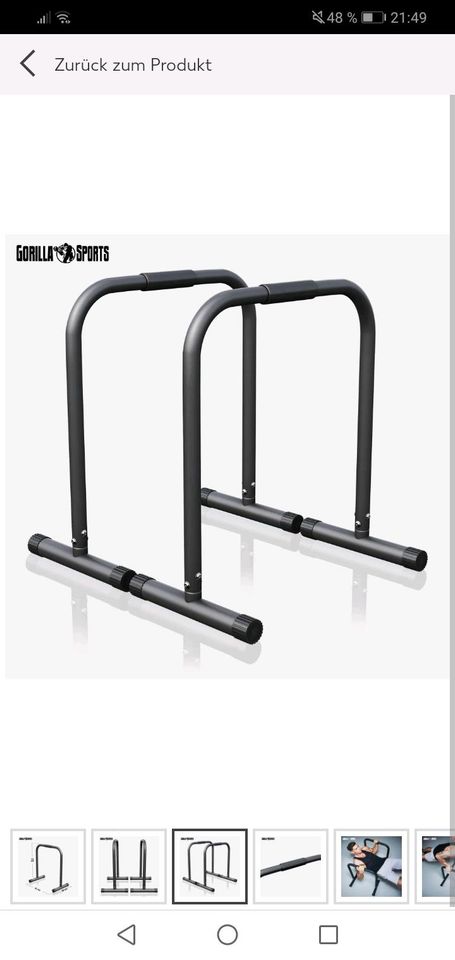 Fitness Parallettes, Dip Station, Push Up Stand Bar, Dip Stangen, in Mielkendorf