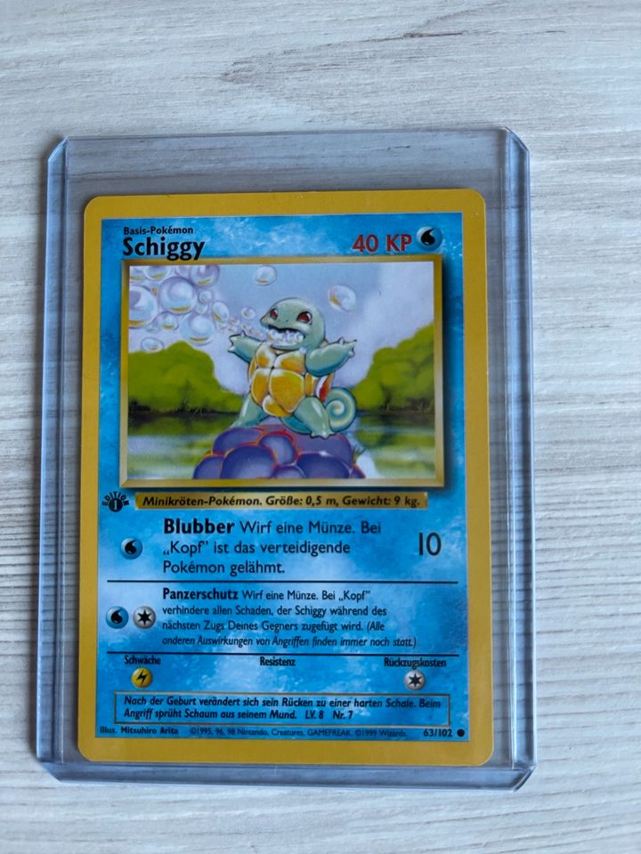 Pokémon Karte Schiggy Base 1. Edition First Edition Pokemon in Essen