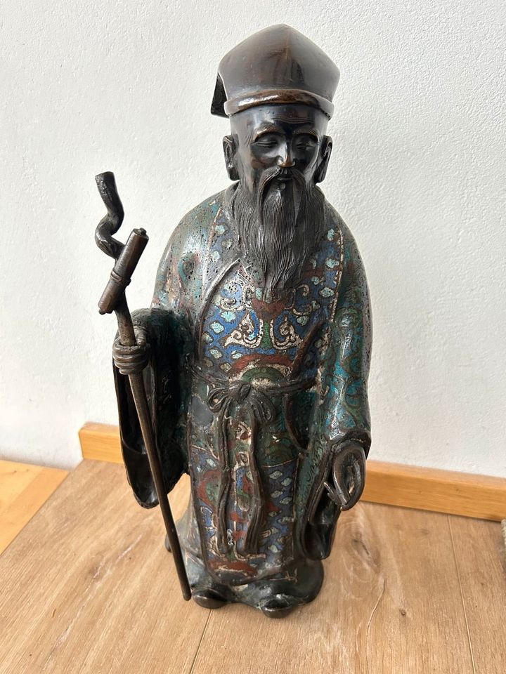 Bronzefigur Konfuzius , Höhe ca. 40 cm in Sinzheim