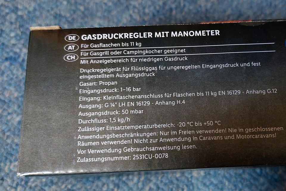 Gasdruckregler mit Manometer OVP in Panker