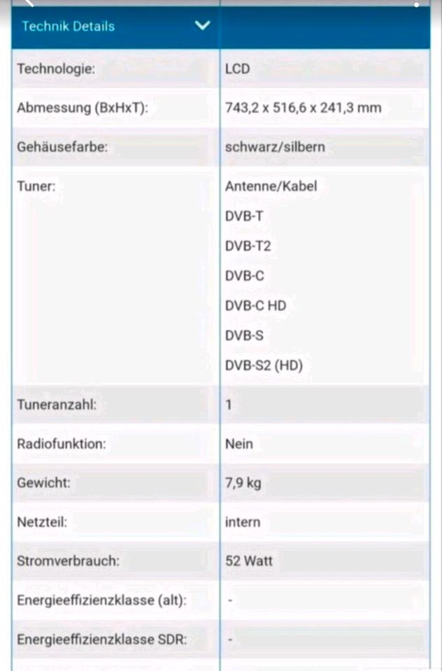 Samsung 3D  TV Model Nr. UE32RS6530S in Kiel