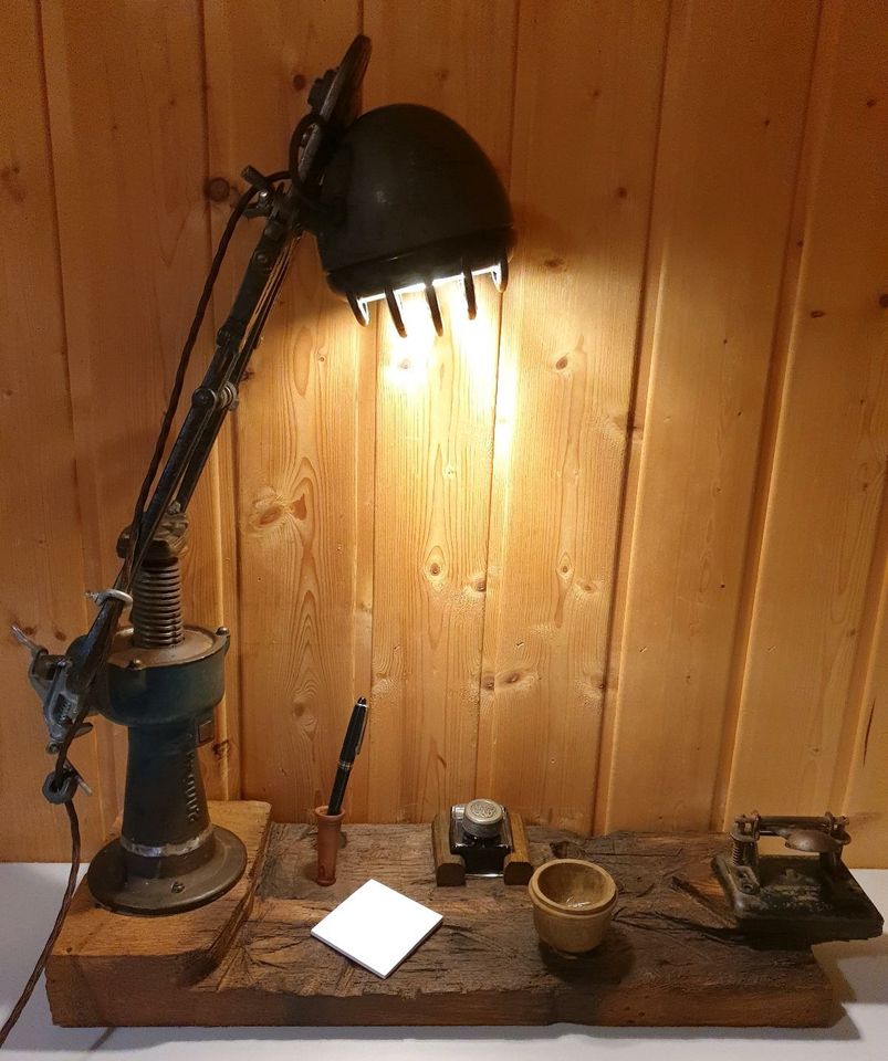 Handmade Upcycling Fachwerk Eiche Lampe Alt in Hemslingen