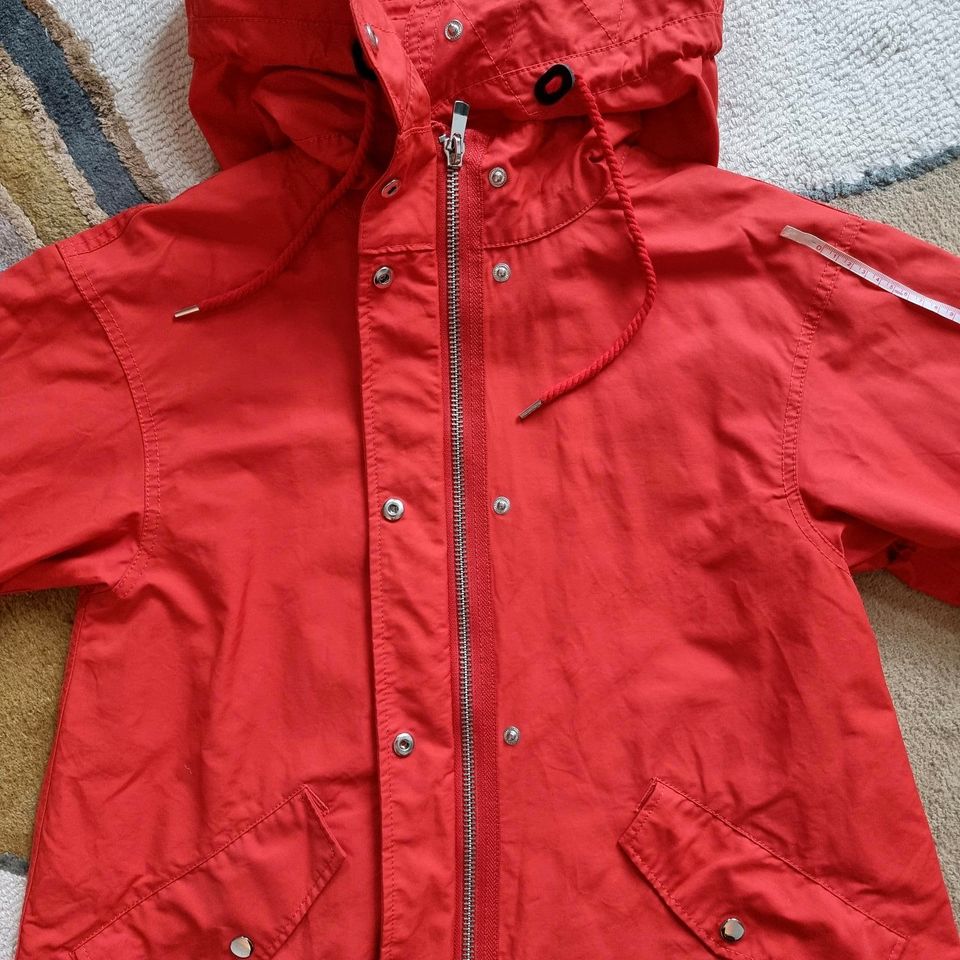 DAMEN I H&M KURZER PARKA, BAUMWOLLE & NYLON, ROT, 34 in Hof (Saale)