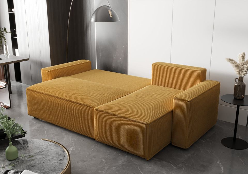 Ecksofa AMRO Schlafsofa Cord Bettkasten modern Sofa Modern in Berlin