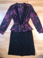 Vintage Schößchenkleid Kleid schwarz bunt lange Ärmel 80er 80s Berlin - Reinickendorf Vorschau