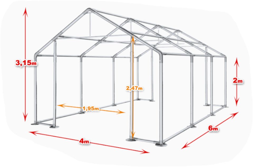 Ganzjähriges Lagerzelt 4x6 Carport Garagenzelt Unterstand in Görlitz