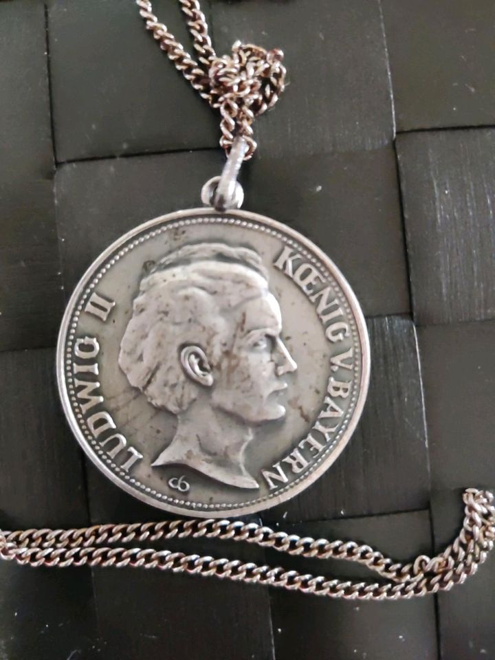 Ludwig II 2 König von Bayern 1845 bis 1886 Silber Münze in Fronhofen bei Simmern