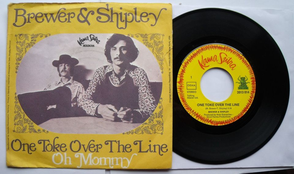 BREWER & SHIPLEY ONE TOKE OVER THE LINE Vinyl Single in Wesel