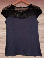 T - Shirt blau Größe S Damen H&M schwarze Spitze Berlin - Tempelhof Vorschau