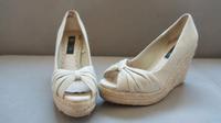MANGO Highheels High Heels Plateauschuhe Stoff offen 37 wie neu Baden-Württemberg - Esslingen Vorschau