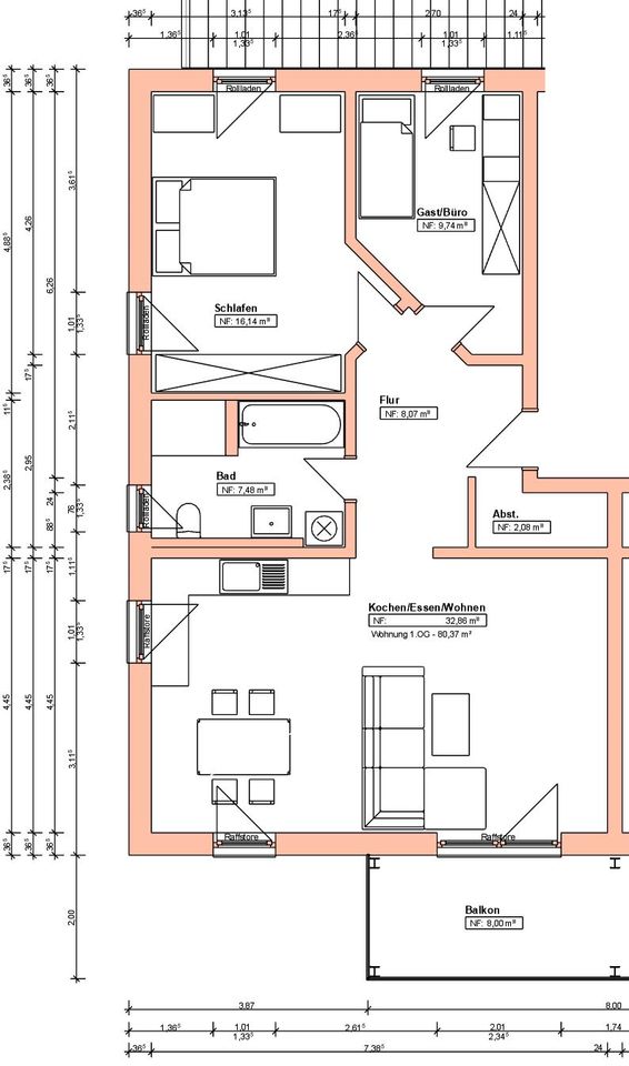 3-Zimmer Neubau-Wohnung mit Balkon in Neustadt an der Aisch