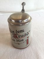 Bierkrug Zinndeckel -aus dem Kruag drink bloß i Bayern - Bernhardswald Vorschau