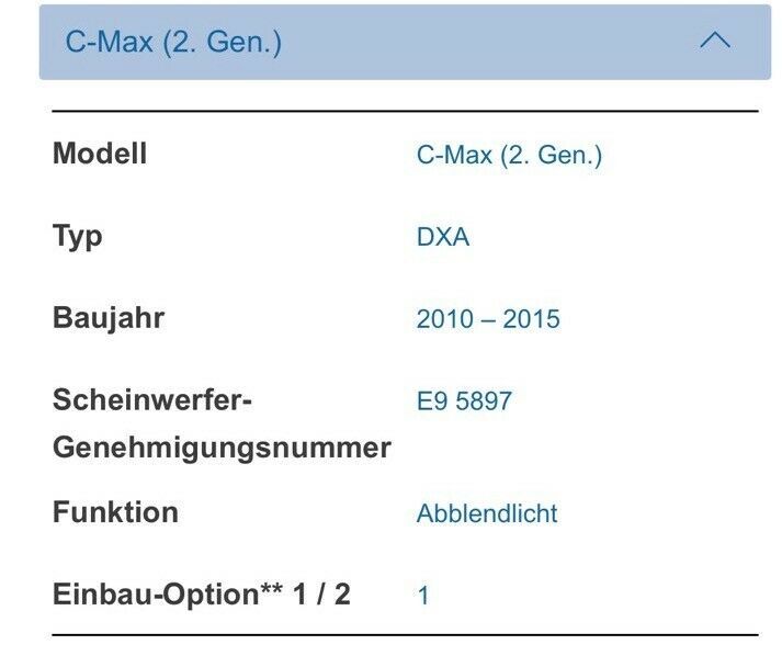 H7 Led 12V 20W Philips Ultinon Pro6000 Birne für Ford C-Max 10-15 in Calden