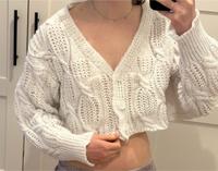 Cardigan pullover Strickjacke crop weiß Muster oversized s m l Hannover - Südstadt-Bult Vorschau