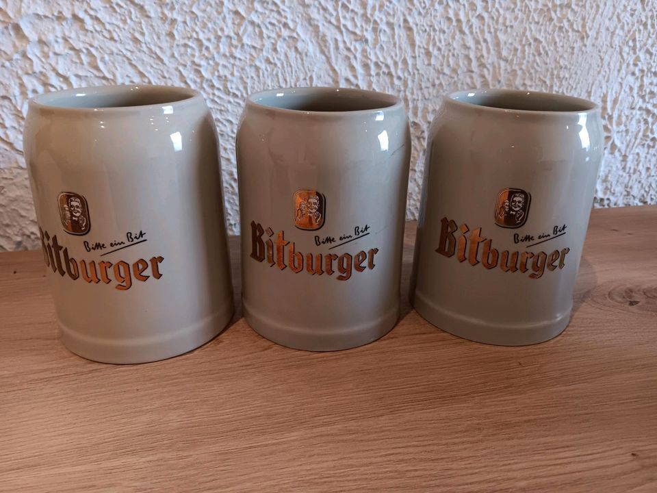 Bierkrüge Bitburger Pils, 0,5 Liter, 3 Stück in Nideggen / Düren