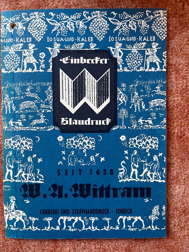 antiker Stempel für Blaudruck, mit Lektüre in Wolfenbüttel