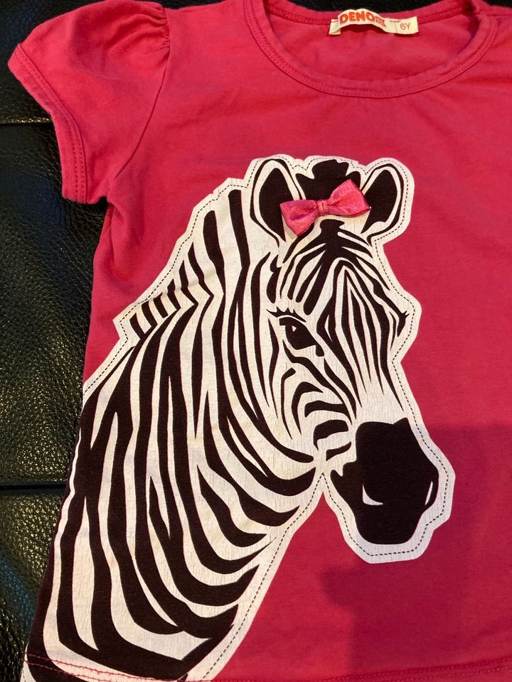 Deno Kids T-Shirt. Pink.Zebra,  Gr 116 in Otzberg