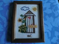 Stickbild Hinweis WC - im Rahmen - Kreuzstich - 11 x 15 cm Nordrhein-Westfalen - Halle (Westfalen) Vorschau