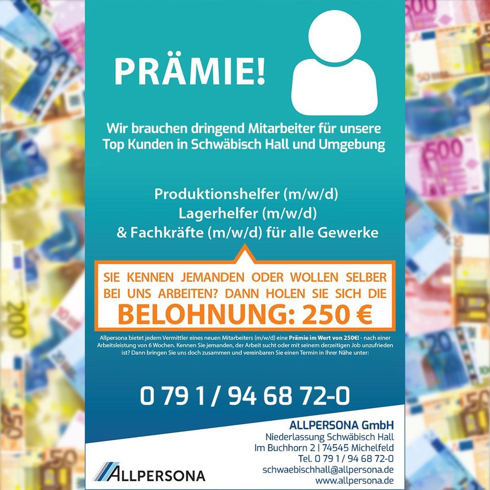 Produktionsmitarbeiter Verpackung (m/w/d) in Aalen