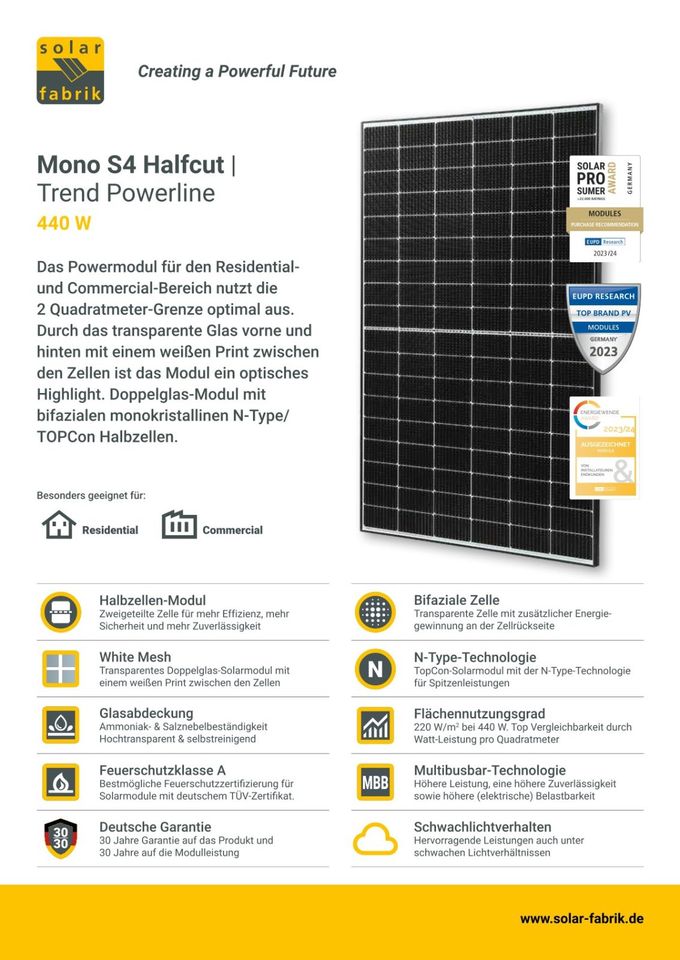 53,12kWp PV Anlage TRINA full black 415Wp TSM-415DE09R.05  Kostal in Eppingen