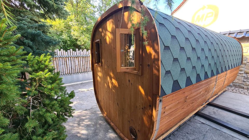 Panorama Campingfass Schlaffass Gartenhaus Tiny House Saunafass Wohnwagen Vanlife Pension Ferienwohnung Bus Holzhaus Garten Badezuber Fasssauna Glambing Campingtonne Campingpod Ferienhaus Thermoholz in Erfurt