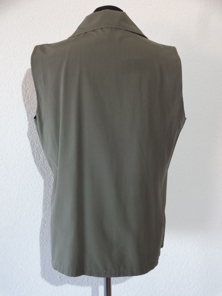 olivfarbene Bluse mit Kragen Gr. 44 in Erlabrunn