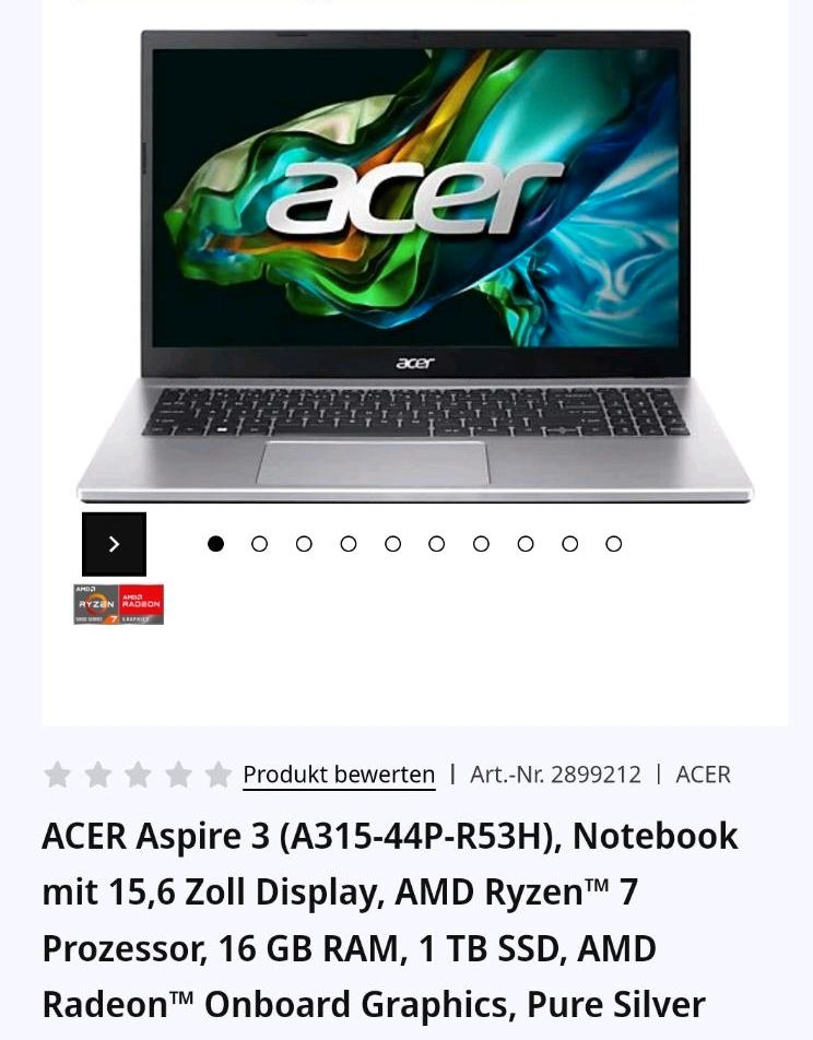 Acer aspire A315-44P-R53H in Neuss