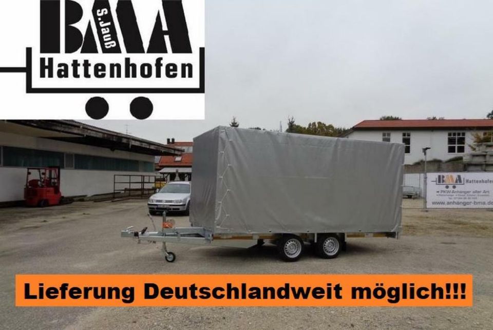 EDUARD Autotransport Anhänger 406x200 mit Reling 2700kg Hochplane in Mühlhausen im Täle