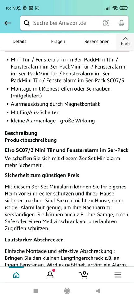 Feel Safe SC07/3 Tür- & Fensteralarm, 2x3 Stück in Bonn