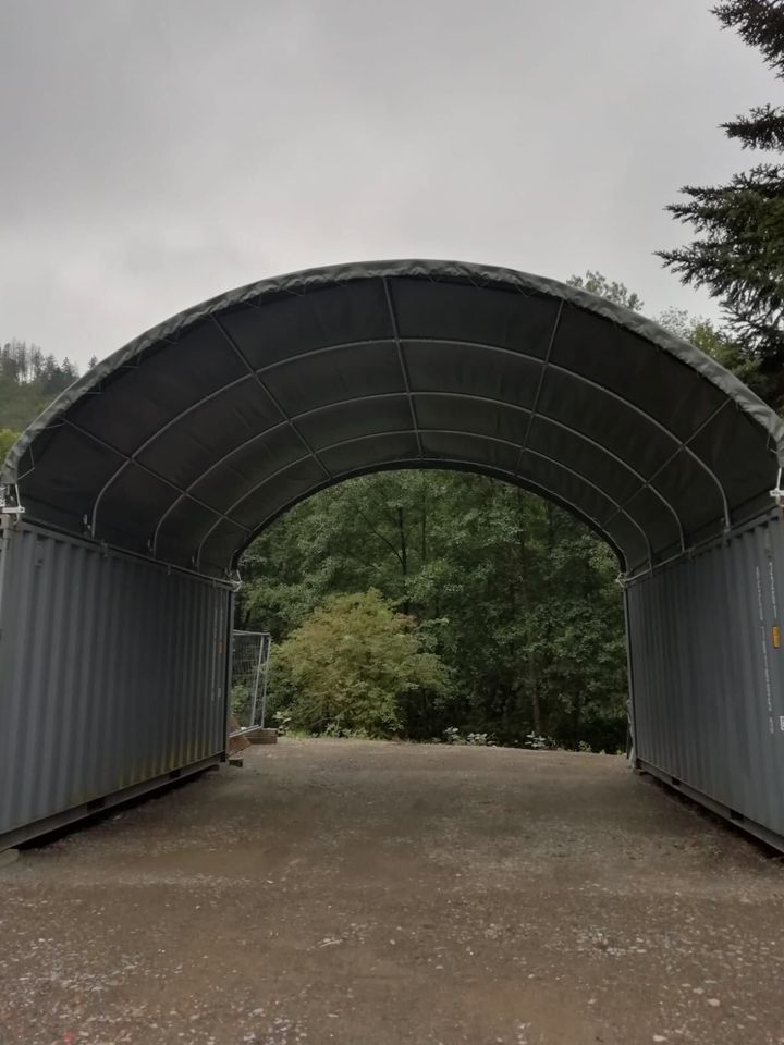 Garage & Stellplatz Überdachung - Carport Containerlager Containerüberdachung Unterstand Depot - Leichtbaukonstruktion Wetterfest Dachhalle Schutz Lieferung Montage Finanzierung Mietkauf Garantie in Nohfelden