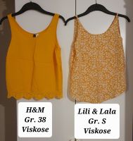 H&M Sommer Top Shirt gelb senf Blumen Spitze Viskose 36 38 Berlin - Neukölln Vorschau