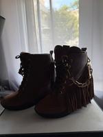 DSQUARED 2 Stiefel braun mit Gold Akzenten Frankfurt am Main - Bergen-Enkheim Vorschau